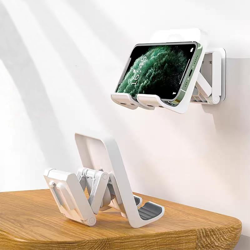 Enhanced Wall-Mounted Shower Phone Holder with Three Adhesive Stickers | Adjustable and Removable Cell Phone Stand for Bathroom, Bedroom, and Kitchen | Universally Compatible with All Phones and Tablets (Black)